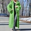 Cardigan con cappuccio da donna a tinta unita, vestibilità larga, lunghezza lunga, con bottoni a monopetto