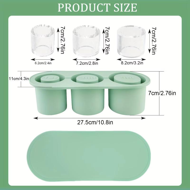 Eiswürfelform für 30oz-40oz Becher 3 Silikon-Hohlzylinder-Eisform mit Deckel