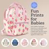 Backpack - Daycare Bag - Features Adjustable Shoulder Straps Strawberry School Bag