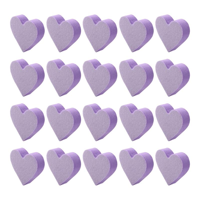 

Portable Heart Design Nail Care Tool 2Purpose Sponges File For Travel Friendly At Home Nail Maintenance фиолетовый