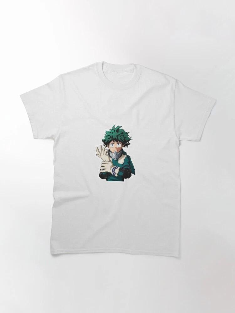Anime My Hero Academia GreenHaired Hero Pose White Tshirt Size S4XL S