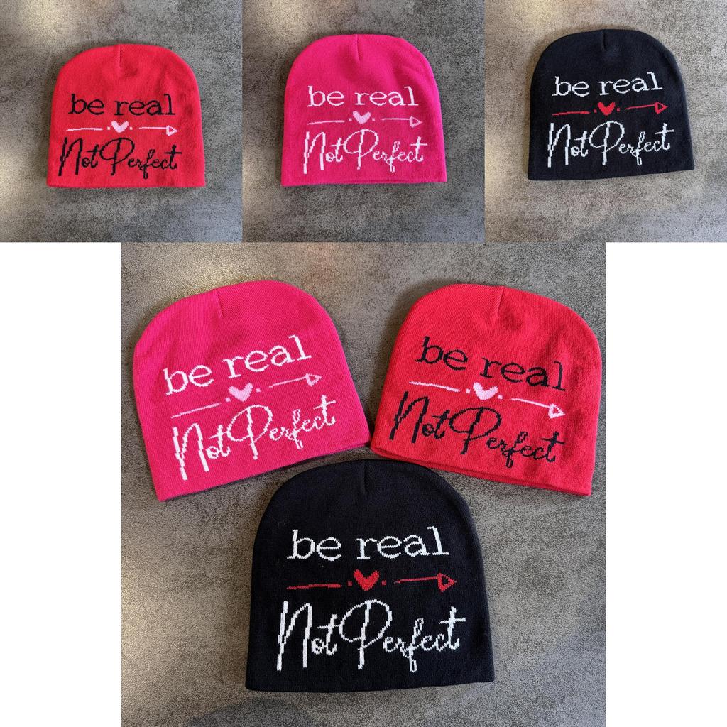 High Top Knit Hat For Men Women With Letter Design Warm Acrylic Breathable For Winter Season
