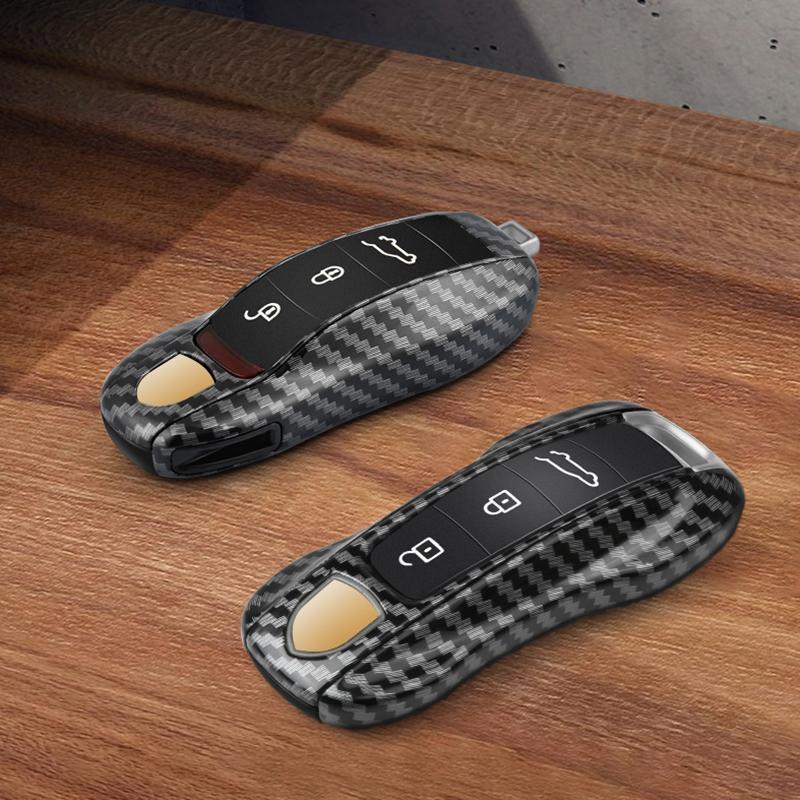 Für Porsche Cayenne 2011-2024 Panamera 911 Taycan Macan 14-24 718 Cayman Boxster Unifarbene ABS-Autoschlüsselhülle Abdeckung Zubehör