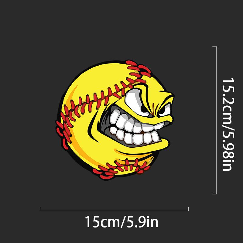 

1 шт. Злые наклейки на автомобиль софтбол мультяшные наклейки на окно автомобиля, бампер, кузов, декор, виниловые наклейки на мотоциклетный бак, гоночный шлем, автомобильные аксессуары 15x15.2CM