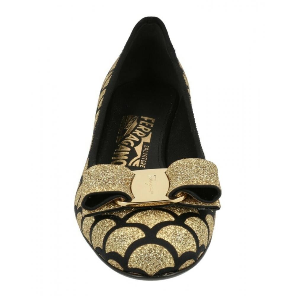 Salvatore Ferragamo Vara Glitter Pumps   Narrow Width Black