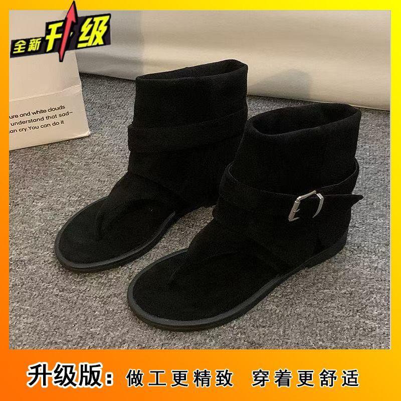 Fashion with skirt short boots women's boots summer new thick heel toe cool boots western boots summer sandals women