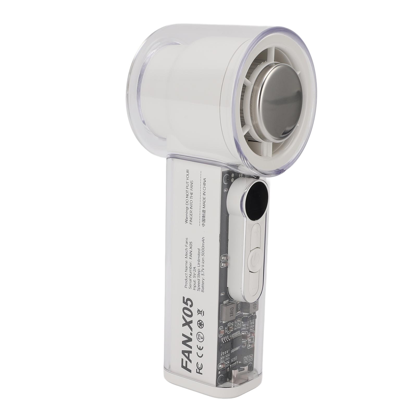 

Portable Handheld Fan High Speed 100 Gears 3000mAh Battery Re able Fan with Metal Body Digital Display for Travel Camping