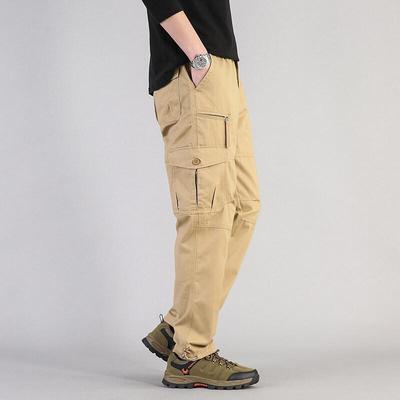 Men's Spring Autumn Loose Straight Multi-pocket Cargo Pants - Plus Size Available