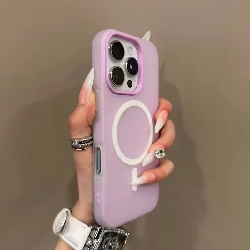 

Роскошный Конфетный Цвет 2-в-1 Чехол с MagSafe для iPhone 16 15 14 13 12 17 Pro Max Plus Магнитная Беспроводная Зарядка Прозрачный Матовый Чехол iPhone 12 фиолетовый