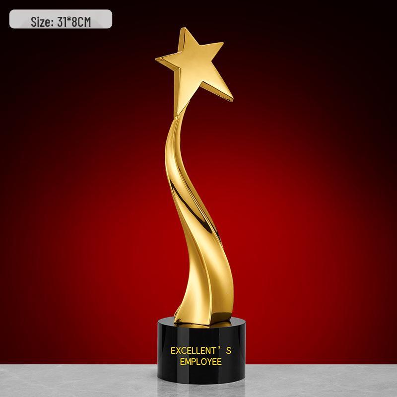 Gold, Silber, Bronze Sternburst Verdrehte Säule Trophäe - Firmen Gedenkpreis