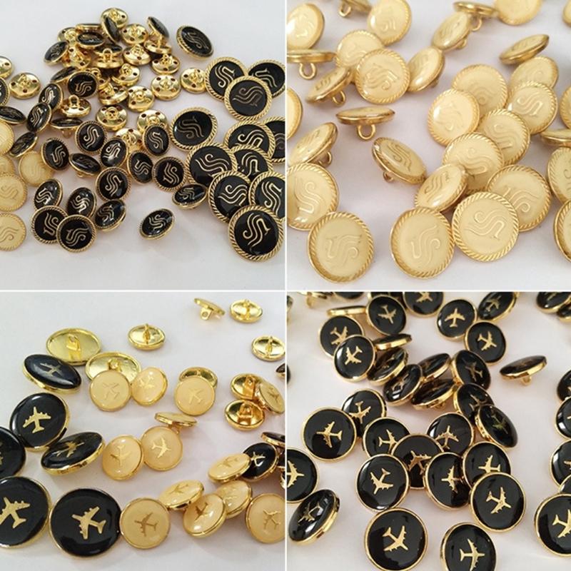 Mixed Sewing Buttons Easy Install Uniform Buttons Durability Uniform Suitable for Airline and Airport Academy Students