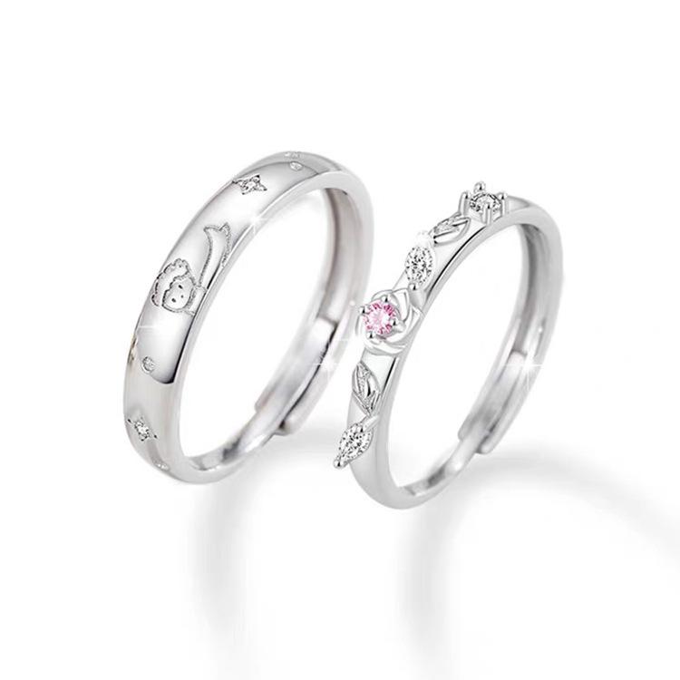 Der Kleine Prinz & Rose Partnerringe: Einzigartiges Design für Männer & Frauen - Ideales Geburtstagsgeschenk