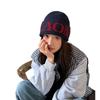 New Big Head Wool Hat for Women In Autumn and Winter Face Showing Small Letters Knitted Hat Red Warm Hat Cold Hat Men