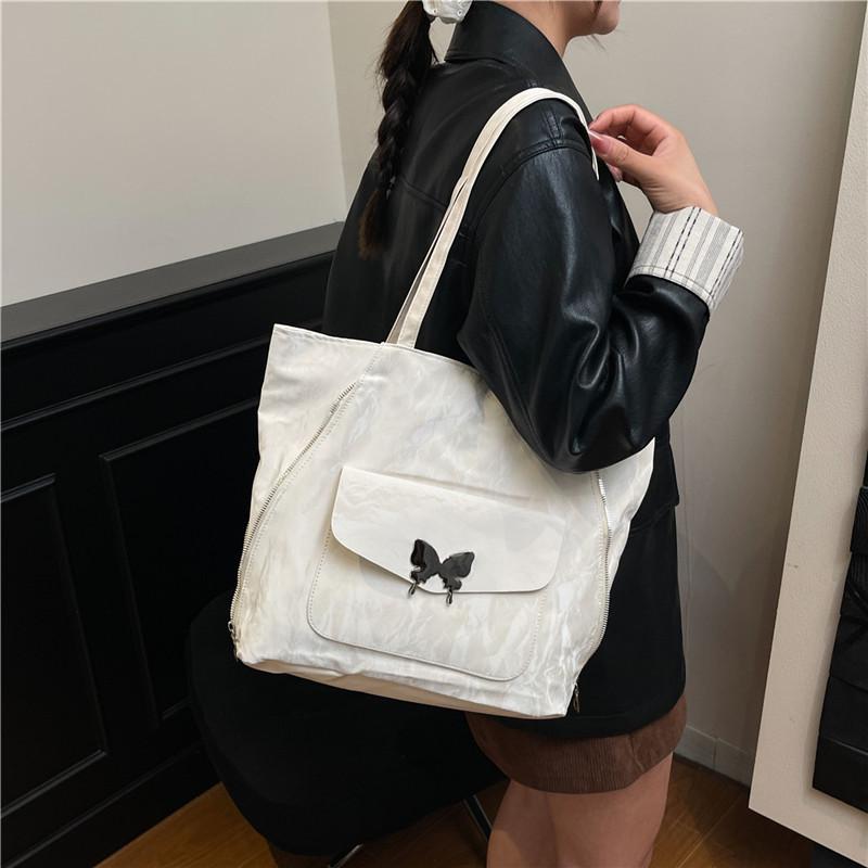 Metal Butterfly Waterproof PU Tote: Large Multifunctional Backpack & Commute Shoulder Bag for Women