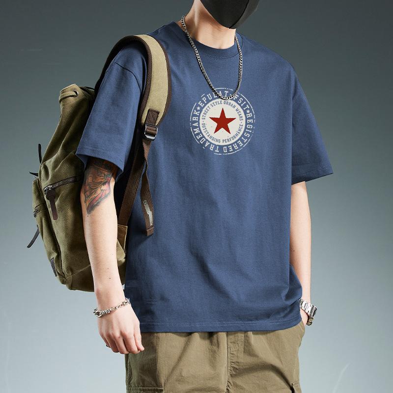 Cotton Short Sleeve T Shirt Fashion All Match Breathable Summer Sport T-shirt Men Top