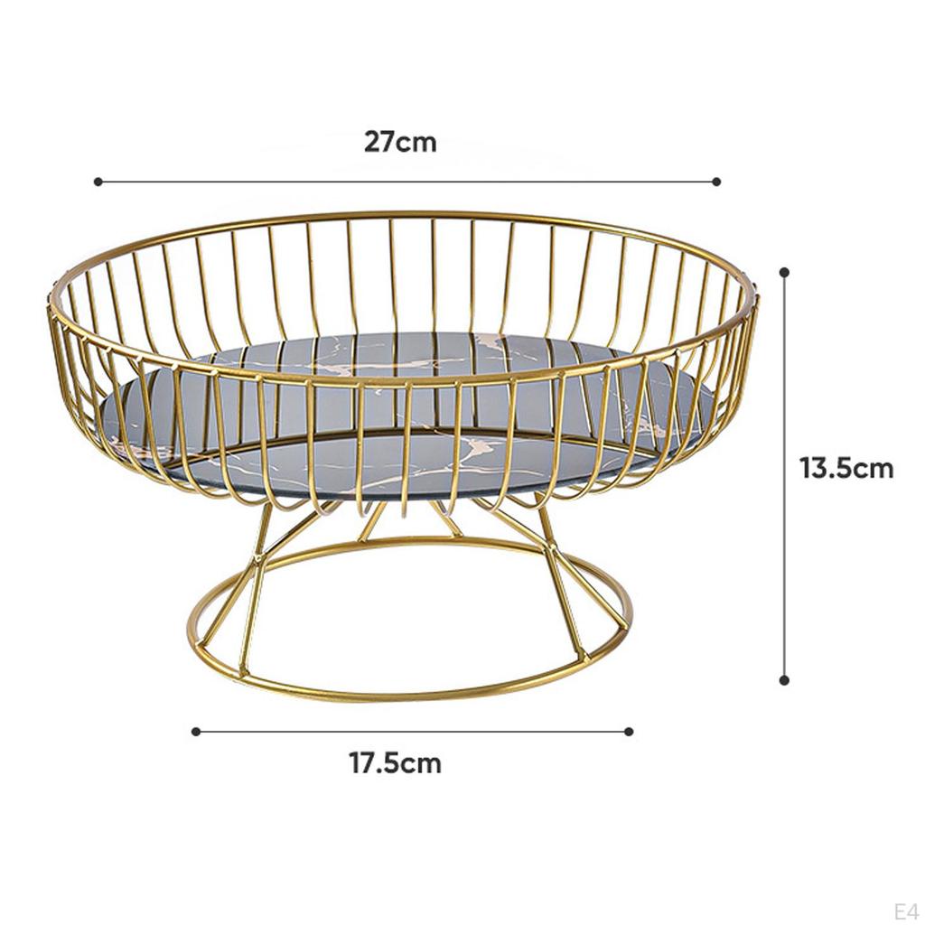 Metal Iron Wire Serving Tray, Table Organizer Bread Rack Bowl Household Single Tier Cake Stand
