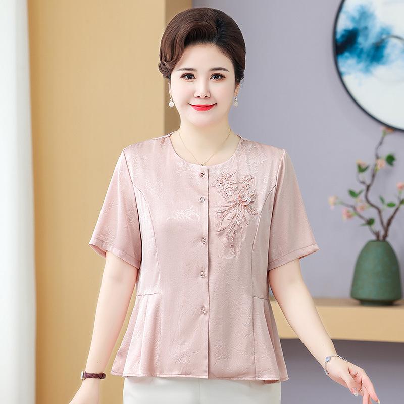 

2026 Spring/Autumn Stylish Youthful Top for Middle-Aged and Elderly Women - New Seasonal Fashion 4XL розовый