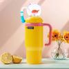 24oz Stainless Steel Whale Fountain Tumbler with Handle for Kids Teens and Adults New Year Gift Cartoon Drinking Cup with Handle