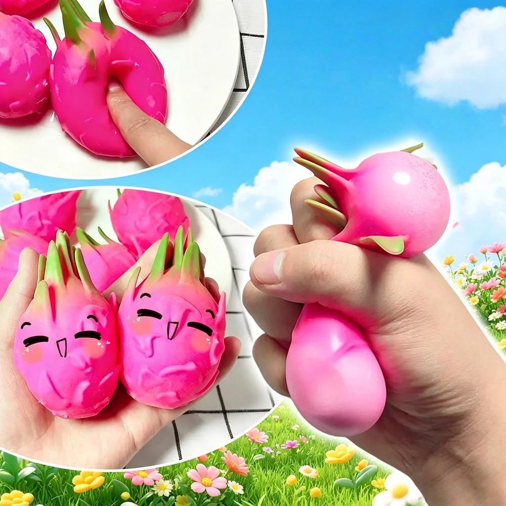 Squishy Simulation Dragon Fruit Soft Squeeze Toys Anti Stress Decompression Sensory Fidget Toys For Adults Stress Reliever