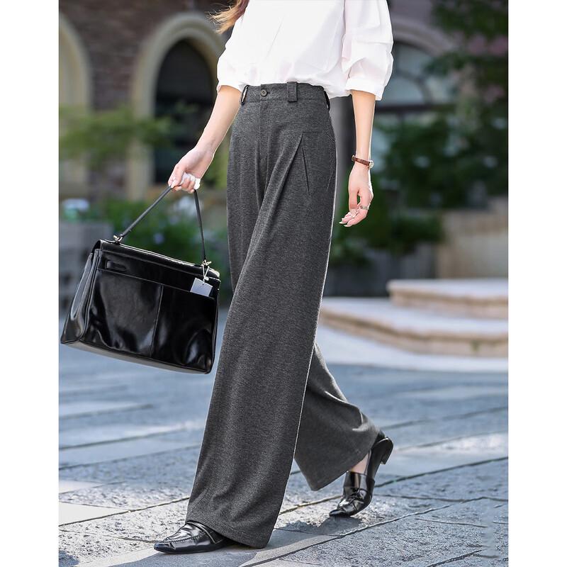Women's Warm Pleated Straight-Leg Casual Pants