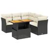 VidaXL Salon de Jardin avec Coussins 5 pcs, Canapés de Terrasse, Ensemble de Meubles de Patio, Mobilier d'Extérieur, Noir 3270825