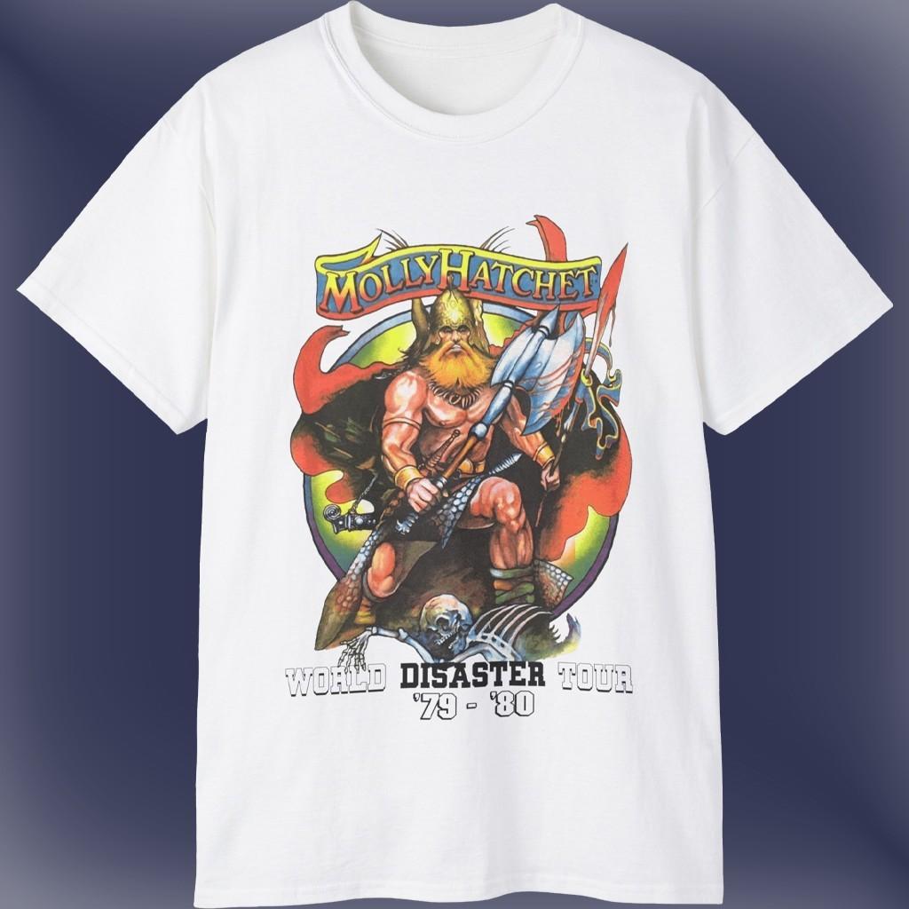 Molly Hatchet World Disaster Tour Cotton White All Size T Shirt UR64 S