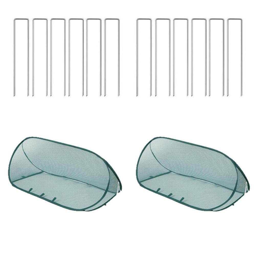 Pop-up Garden Mesh Plant Cover Rows With Ground Nails Foldable Protector Tent 39.37 X 15.74 X 15.74 Inches