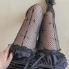 Net Celebrity Lolita Fishnet Stockings - Spring/Summer Thin Black Silk Hollow Cute JK Pantyhose for Women