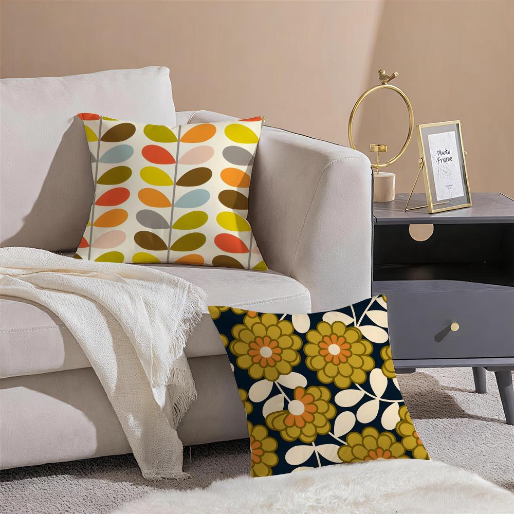 Retro Style Pattern OOrla KKiely Flower Cushion Cover Pillowcase Short Plush Invisible Zipper Room Sofa Cushion Cover