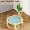Elevated Cat Hammock Free-Standing Pet Bed Summer Breathable Raised Cat Hammock Bed with Spring Ball/Scratching Post for Indoor Cats