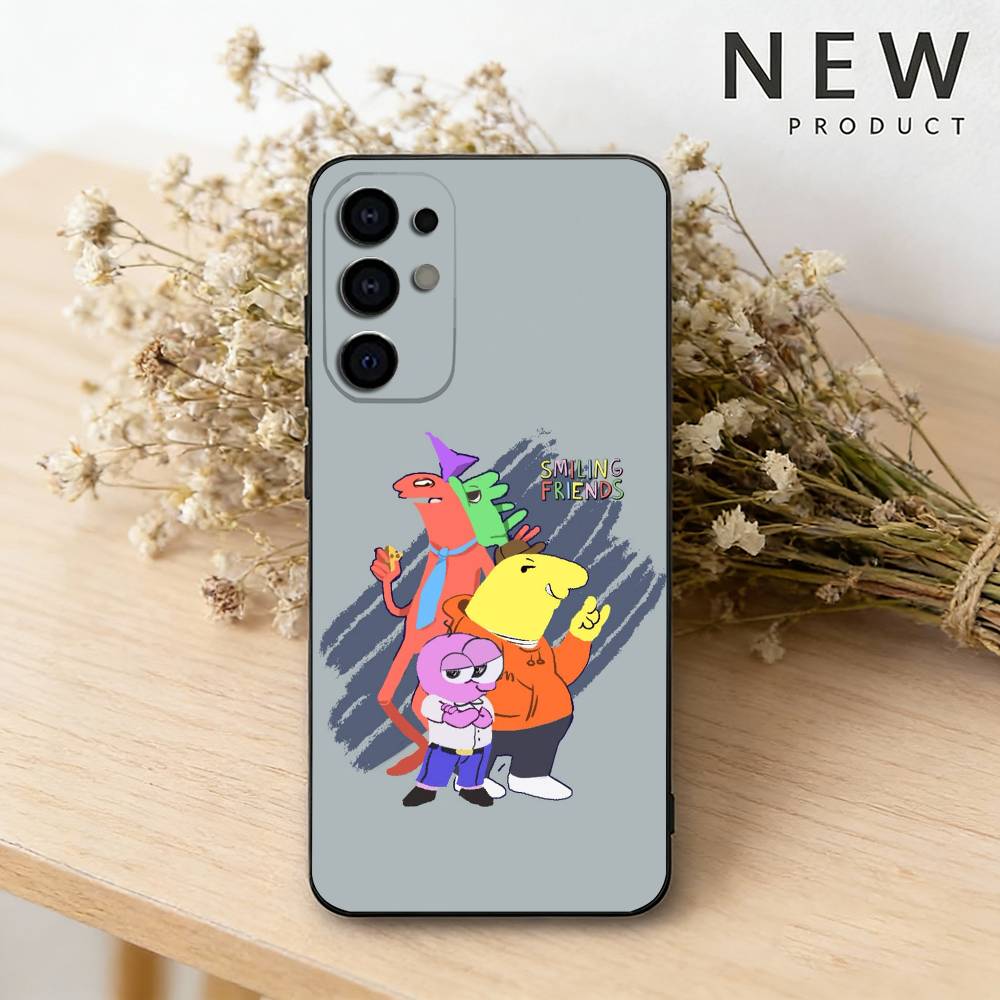 Cartoon S-Smiling friends phone Case For Samsung S26,25,24,21,22,23,30,20,Ultra,Plus,Fe,Lite Black Soft Cover