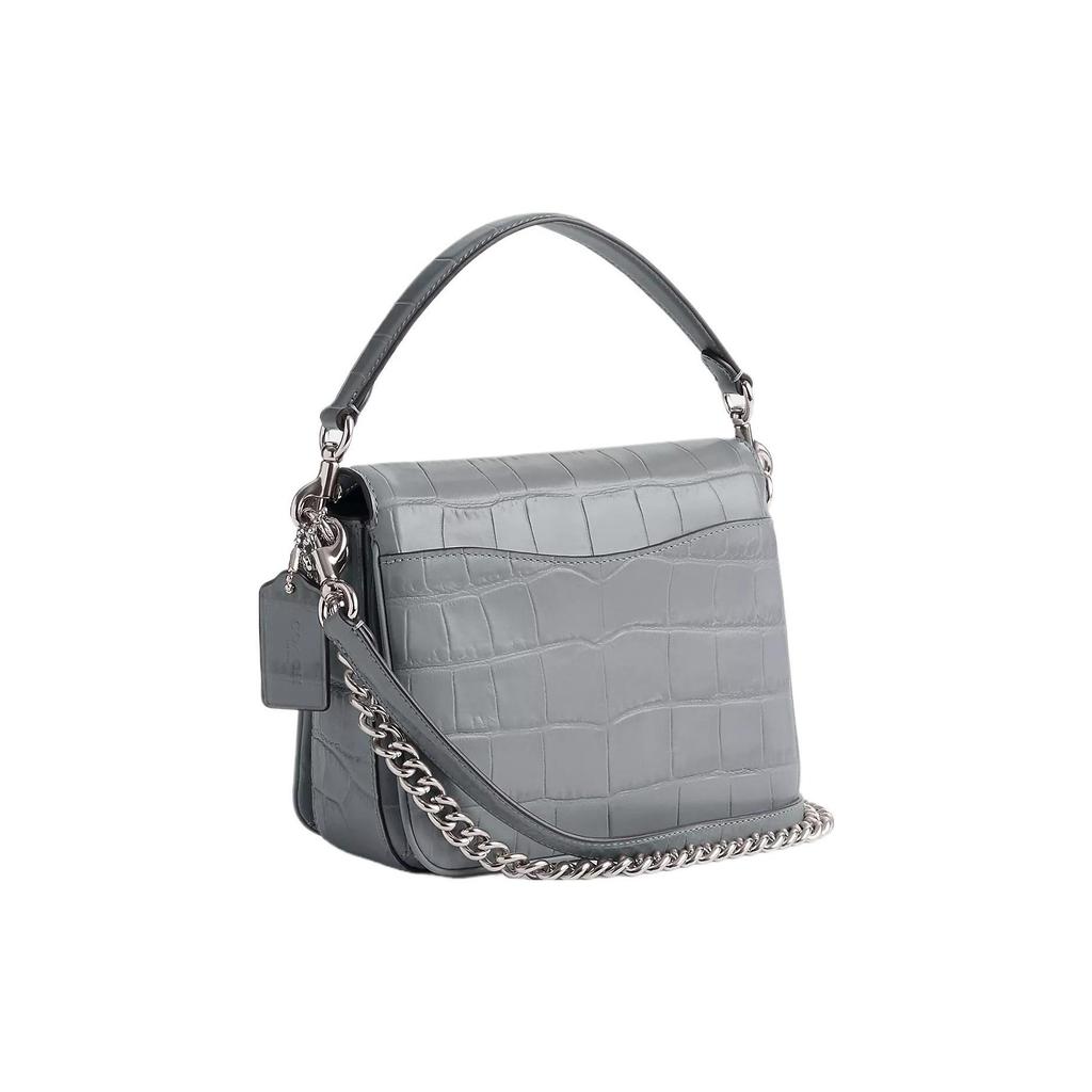 COACH Cassie Calfskin Small Square Bag, Handbag, Shoulder Bag, Crossbody Bag Small Women's Silver & Gray & Blue CP138-LHN19