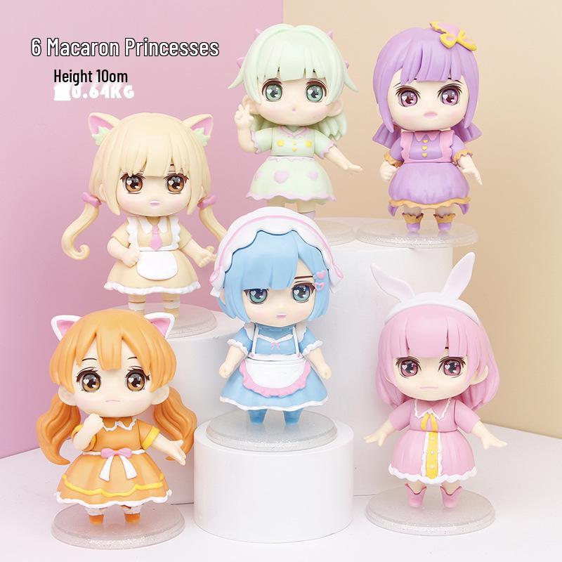 Cute Macaron Princess Charming Eyes Figure Cake Ornament 10 cm