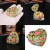 Decorative Zinc Alloy Enamel Flower Jewelry Case French Inspired Handcrafted Storage Box For Rings Necklaces