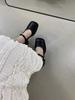 French retro square head Mary Jane shoes women's autumn 2025 new models with skirts gentle word with flat shoes
