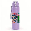 1PC Hola Colorful Letter Print 750ml Color Plastic Sports Water Bottle Leakproof Flip Straw Lid Suitable for Sports Office Home Use
