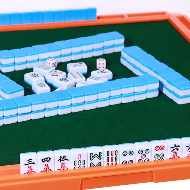 24/26/30mm Mini-Mahjong Brettspiel Tragbares Reiseset 144 Teile Chinesisches Mahjong Klassisches Traditionelles Chinesisches Familien-Tischspiel