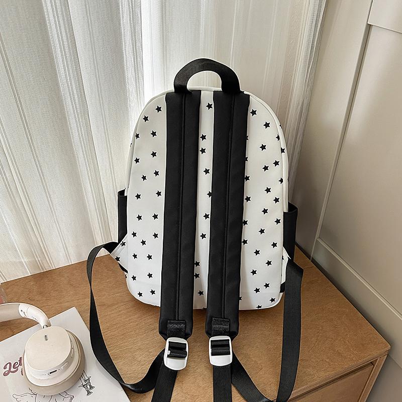 College Style Star Printed Schoolbag Women's Commuter Large Capacity Backpack