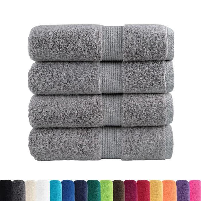 VidaXL Superior Quality Guest Towels 4 Pcs, Bath Sheets, Hand Towels, Face Towel Bathroom, Grey 137303