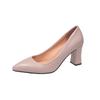 Slip-on Single Shoes Autumn New Pointed Toe Shallow Mouth Non-slip Block Heel Pumps