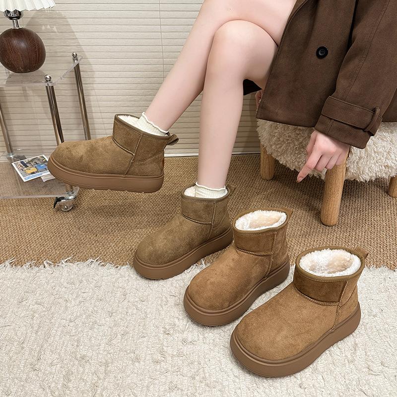 Women's Thick Soled Fashion Winter Lightweight Warm Anti Cold Snow Boots Non-slip Casual Sneakers Cotton Boots