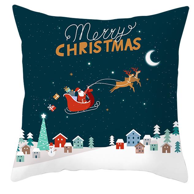 New Christmas Snowman Pillowcase Christmas Illustration Home Cushion Cover