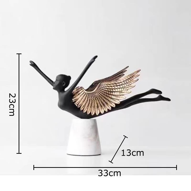 Ballet Angel Figures Sculpture Desk Decoration Ornaments Flying Dancer Abstract Character Metal Statue Room Aesthetic Decor