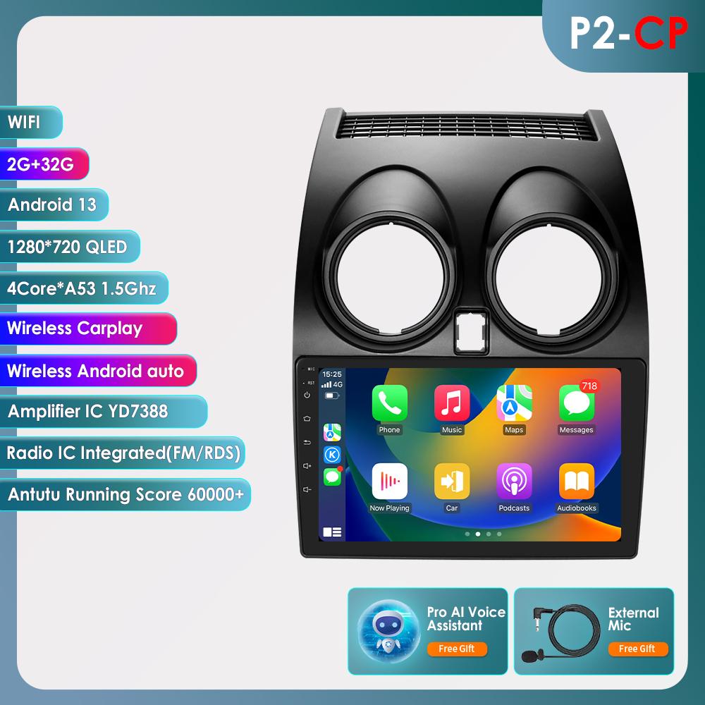 Ossuret Android 14 Intelligent Autoradio 2din Carplay For Nissan Qashqai J10 2006 2007 2008 2009 2010-2013 multimeida player Gps Navi Stereo Screen