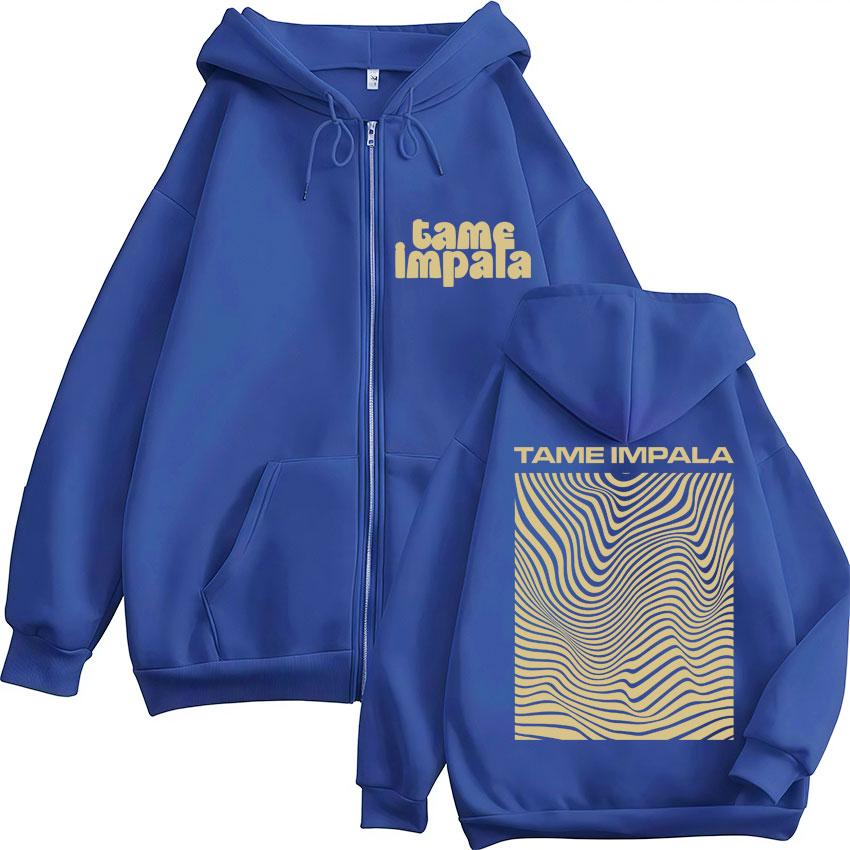 Rock Band Tame Impala Bluzy Rozpinane z Kapturem Męskie Damskie Gotyckie Hip Hop Vintage Bluza Polarowa Oversize Codzienne Kurtki Streetwear