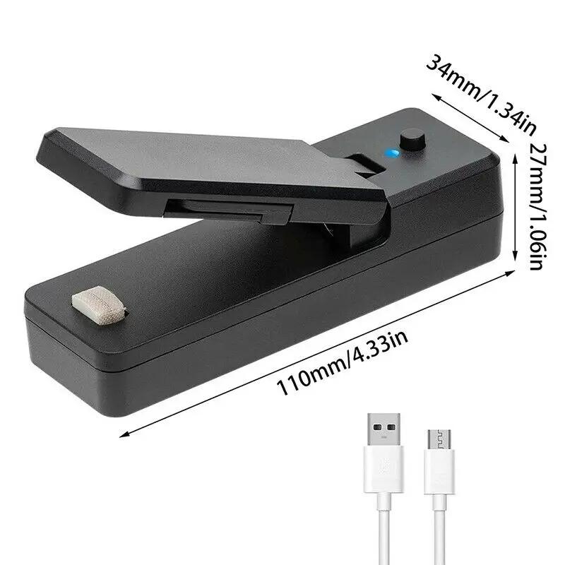Heat Sealer USB Rechargtable Mini Sealing Machine Storage Bag Clip Mini Sealing Machine Sticker Seal for Food Snack Kitchen Gadg