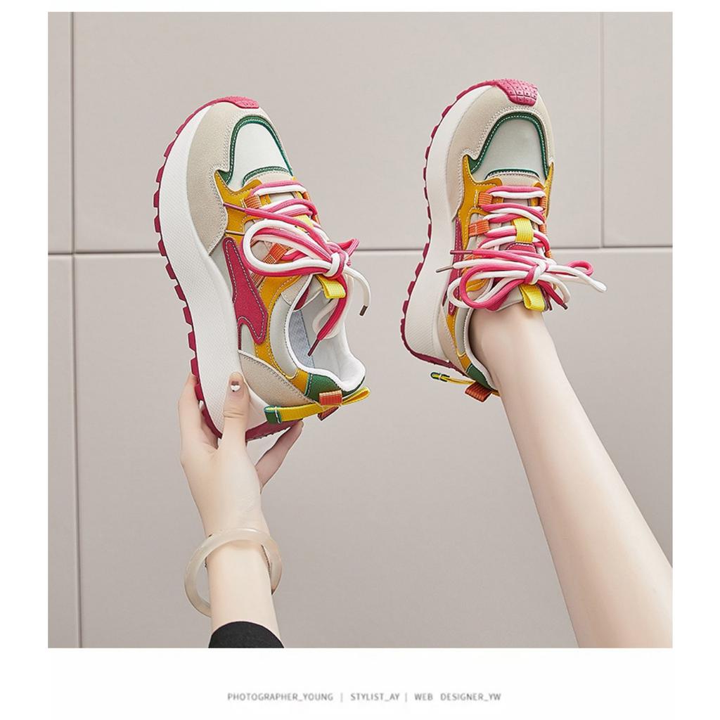 Běžecké sportovní boty s tlustou podrážkou zvyšující výšku, ležérní