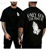 Unisex Sommer Baumwolle Modisch Lässig Sport Locker Nur Gott Kann Mich Richten Aufdruck Rundhals Kurzarm T-Shirt Top Atmungsaktiv