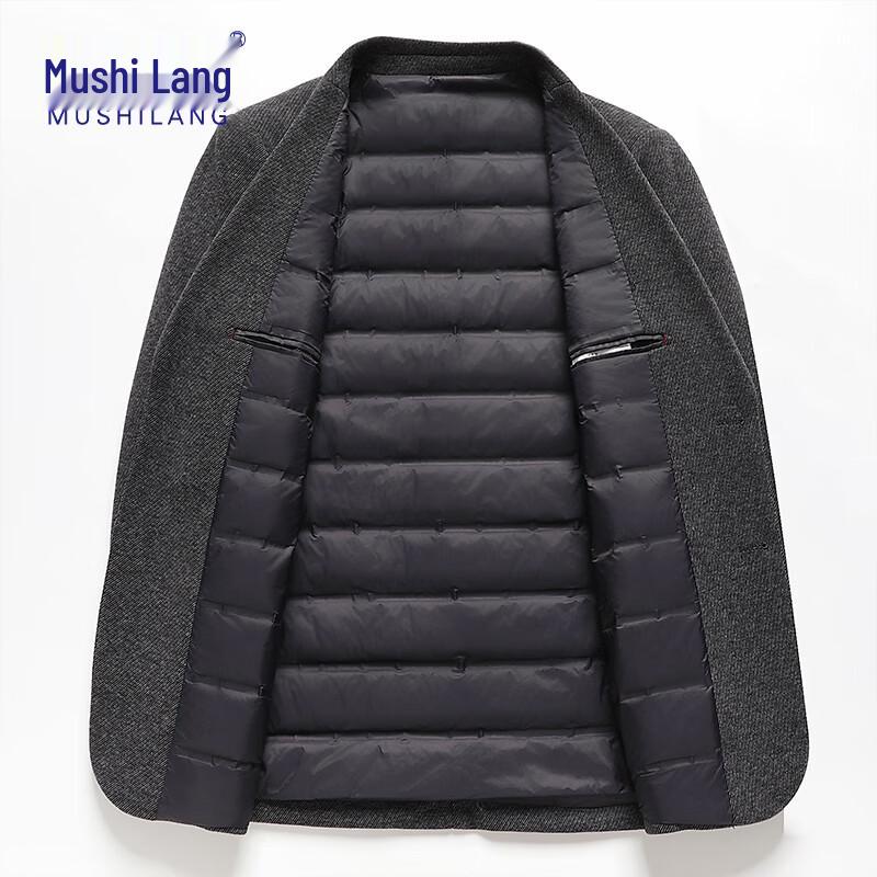 Men's Wool Blend Suit Jacket with Duck Down Liner