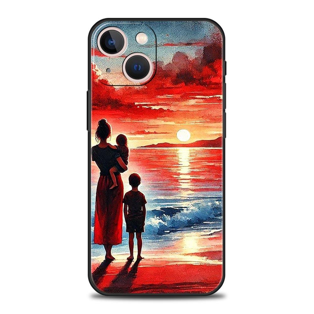 

A Family Of Three Phone Case Cover for iPhone 17 16 15 14 13 12 Pro Max 11 Pro Max 17 AIR Plus Shockproof Soft TPU Shell Fundas iPhone 16